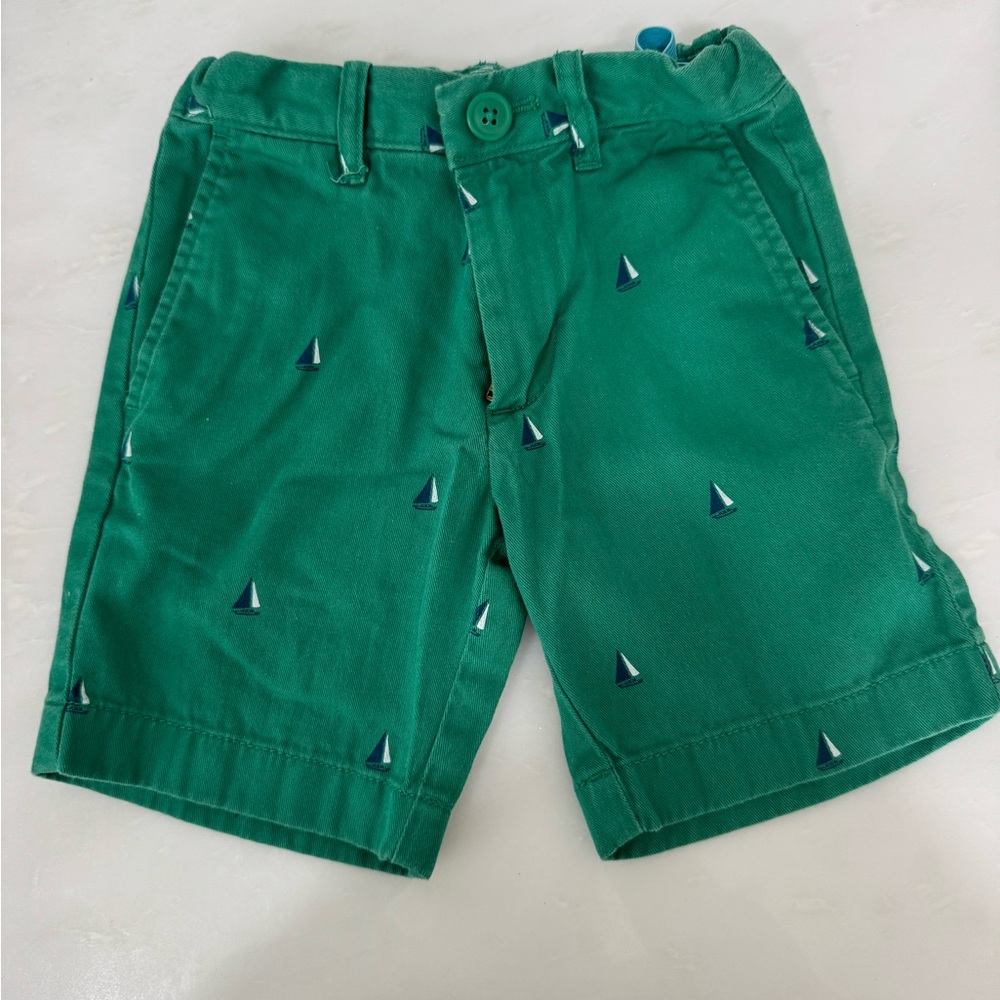 Crewcuts Green Kids Shorts with Sailboat Print Size 4